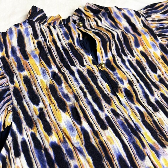 Corey Lynn Calter Aurora Top Drizzle Stripe Ruffle Flutter Sleeve Women’s XS - Picture 9 of 14